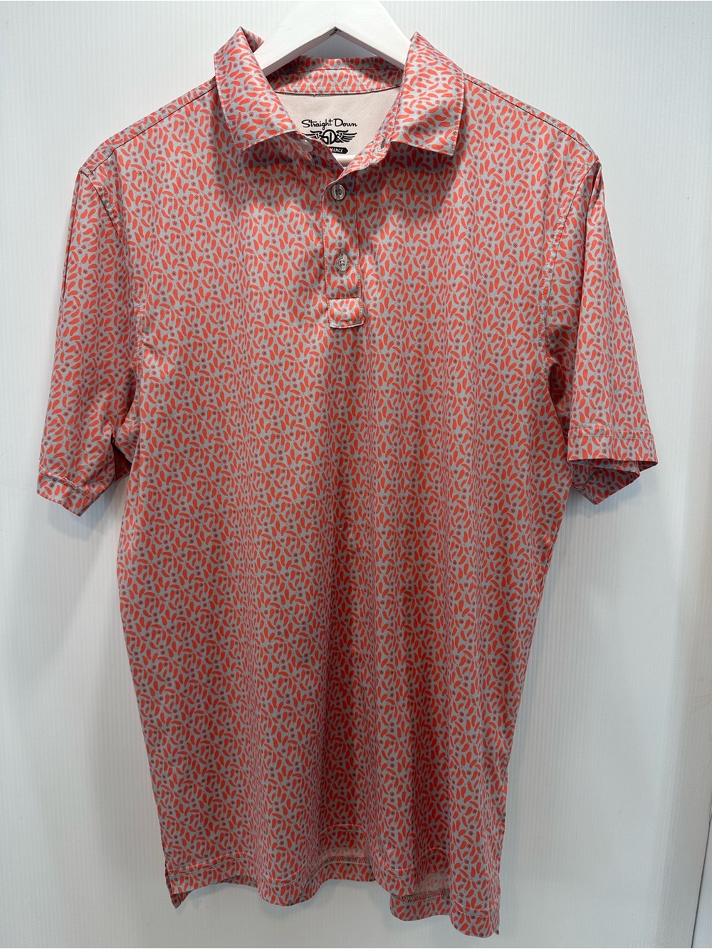 Straight Down Golf Polo Men’s Medium Chilli Pepper‎ | Novelty Print